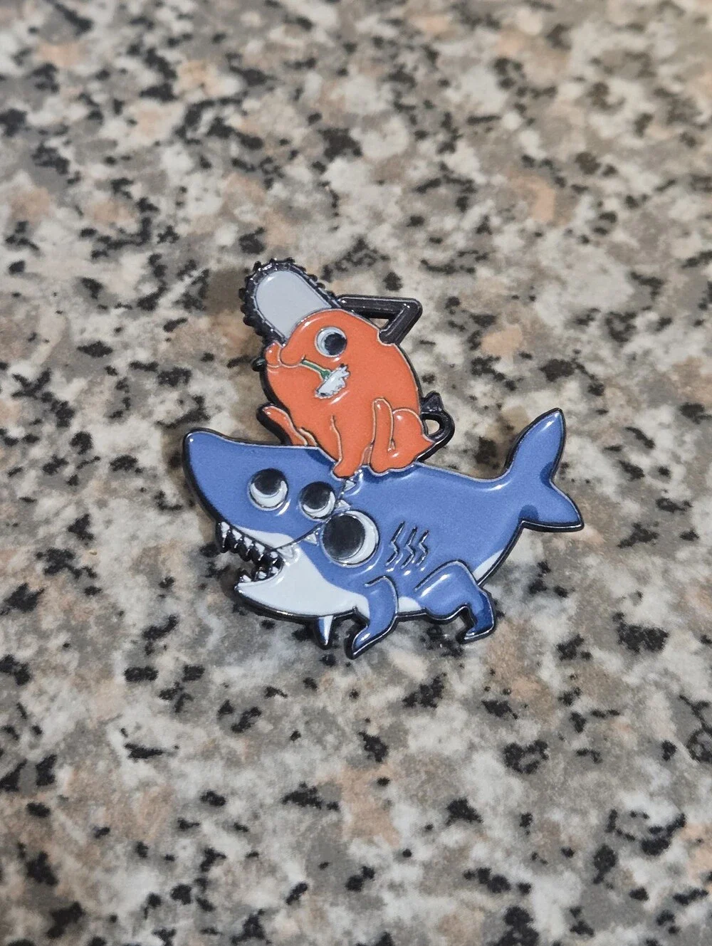Anime Chainsaw Man: Pochita & the Shark Fiend Enamel Pin
